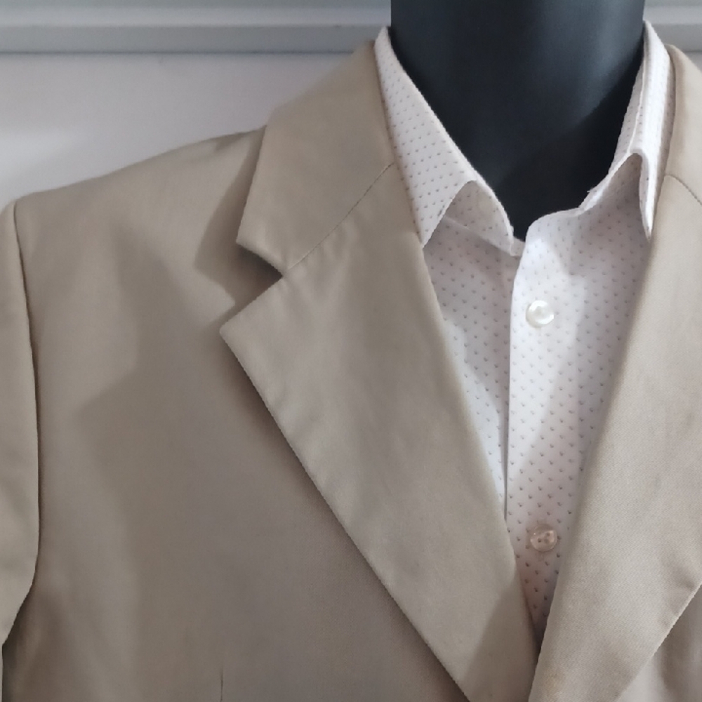 Merona Men's Beige Blazer, 44L - Picture 6 of 11